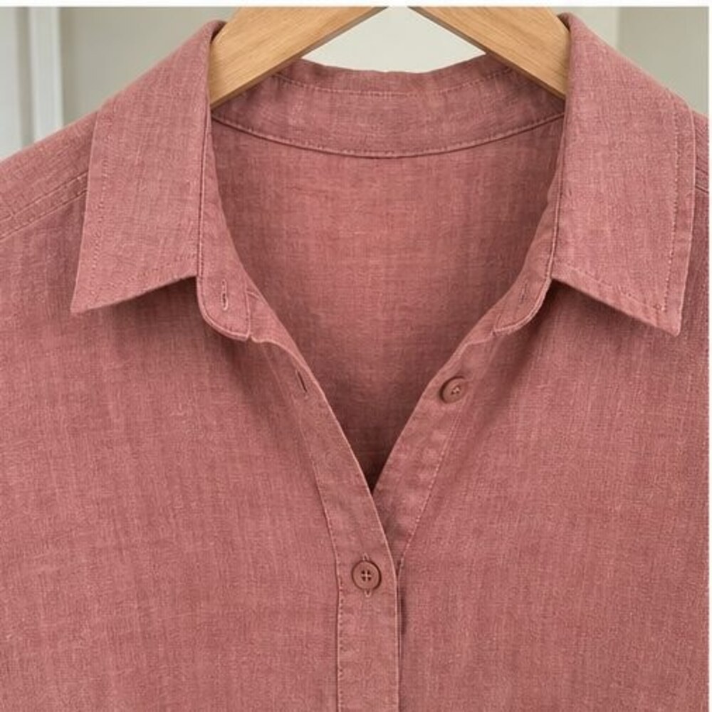 Rust Pleated Blouse - Picture 4 of 6